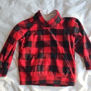 Old Navy Red and Black Checkered Turtleneck Sweater